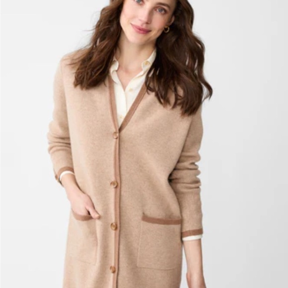 J MCLAUGHLIN NAN CARDIGAN WOOL CASHMERE QUIET LUXURY NEUTRAL CHIC CAREER CASUAL - Picture 1 of 12